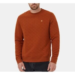 tentree Mens Quilted Classic Crew Sweatshirt Rust Organic Cotton Size Large Gorp